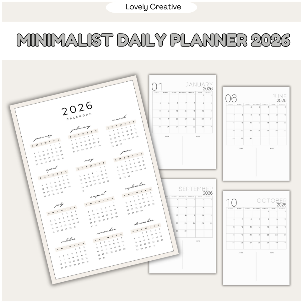 Minimalist Daily Planner 2026 (สาย A4)
