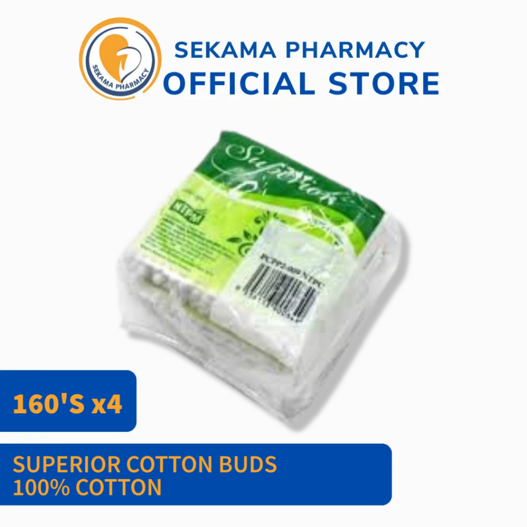 SUPERIOR COTTON BUDS 100% COTTON 160S x 4/PCK
