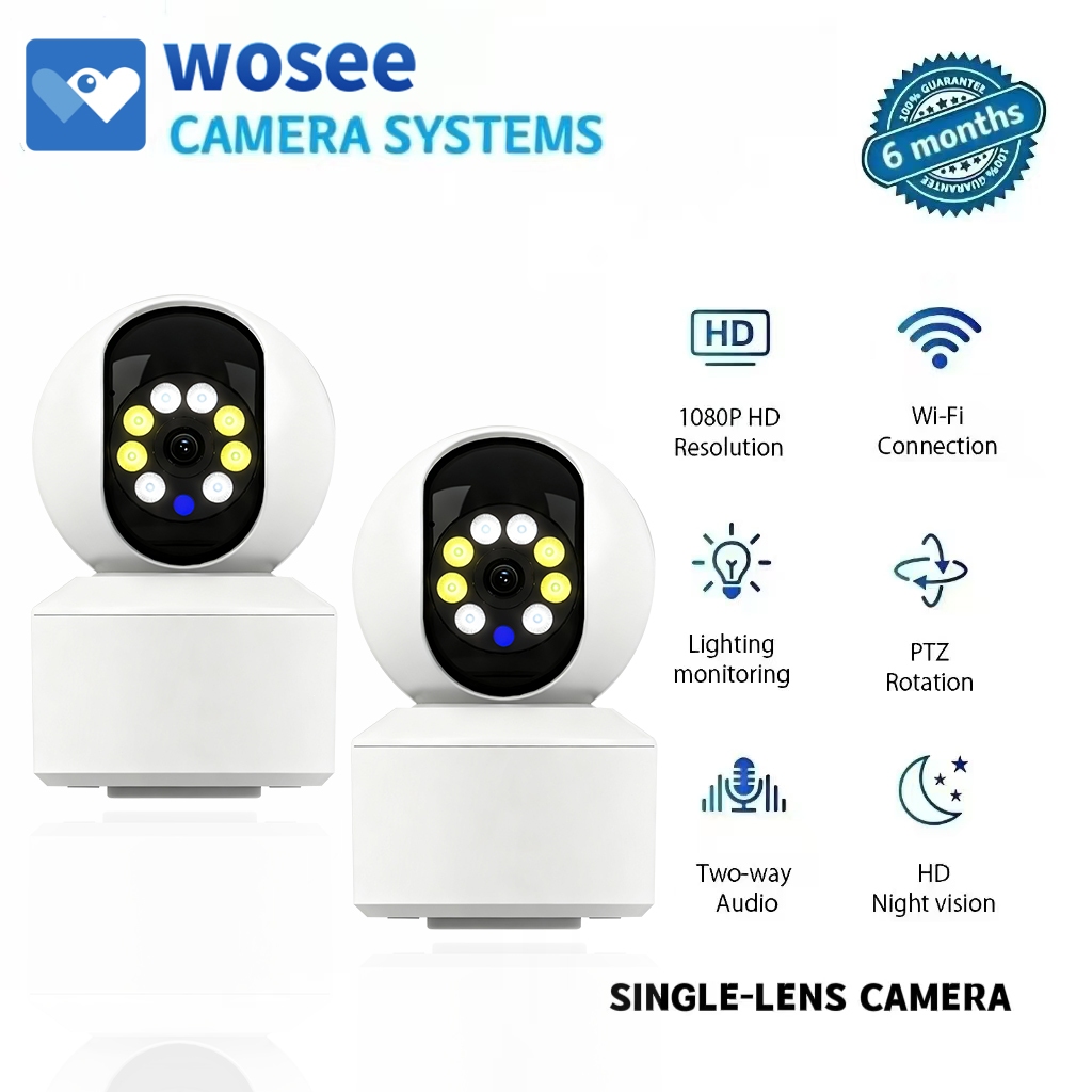 ซื้อ 1 เอา 1 WOSEE APP กล้องวงจรปิด Wifi 2MP กล้องรักษาความปลอดภัย IP PTZ หมุน HumanTracking กันน้ํา