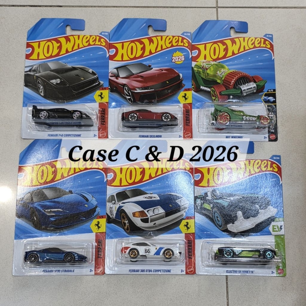 Hot Wheels Case C & D 2026 FERRARI 12CILINDRI F40 SF90 365 GTB4 /LALIEBRE / RAIJIN EXPRESS /AUDI RS6