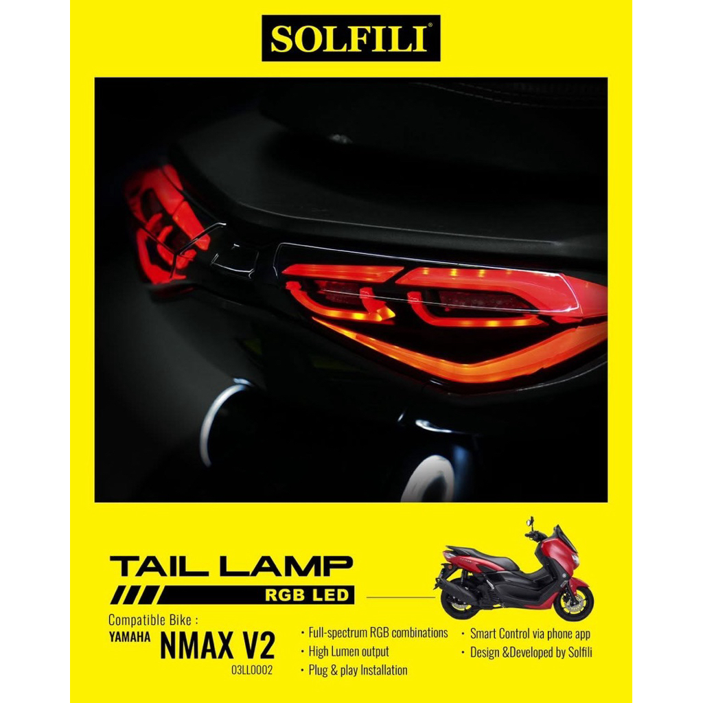 SOLFILI TAIL LAMP REAR LAMP RGB LED NMAX V2 XMAX V2