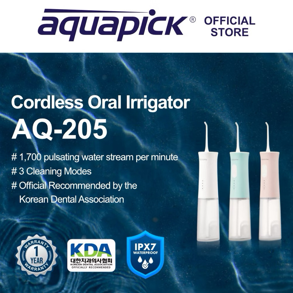 Aquapick Travel เครื่องชลประทานในช่องปากไร้สาย AQ-205 Water Flosser Mint