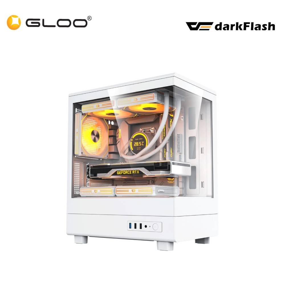 Darkflash DB330M เคสพีซี Panoramic MATX - สีขาว (DB330M-VOR-3F-BK)