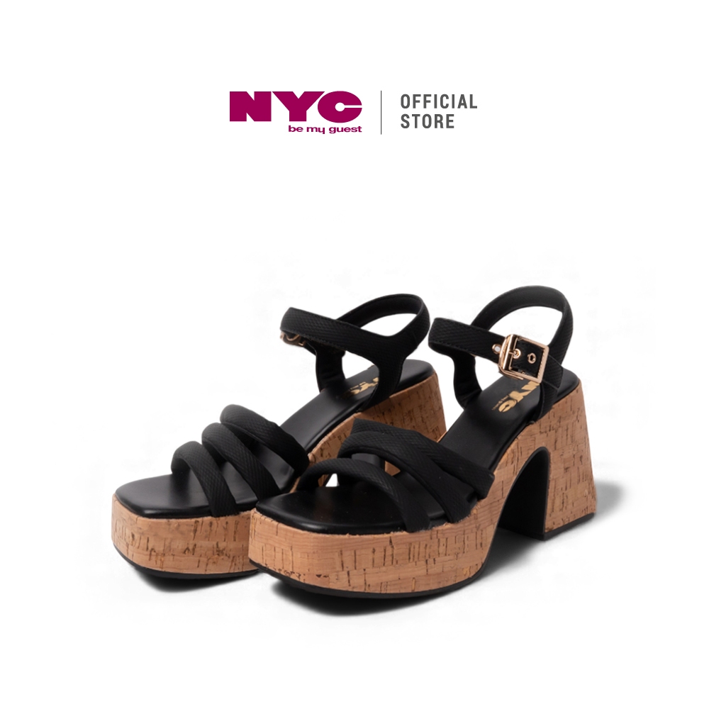 รองเท้าแตะรัดส้น NYC Ladies Audre 2 -N72507-CV02SV-1-BLACK