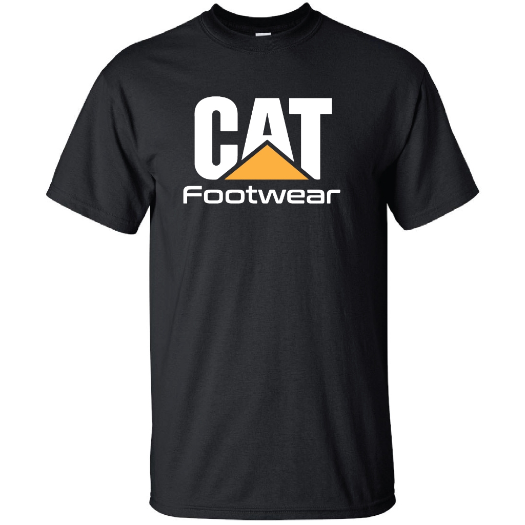 CAT FOOTWEAR เสื้อยืดผ้าฝ้ายสีดํา และ MICROFIBER