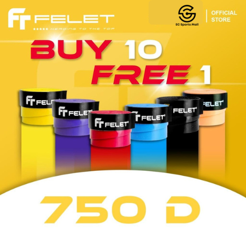 [ซื้อ 10 ฟรี 1] FELET FLEET 750D แบดมินตันเทนนิส Overgrip โดย Fleet Felet
