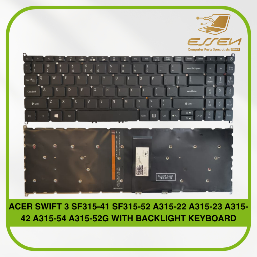 ACER SWIFT 3 SF315-41 SF315-52 A315-22 A315-23 A315-42 A315-54 A315-52G พร้อมคีย์บอร์ดแบ็คไลท์