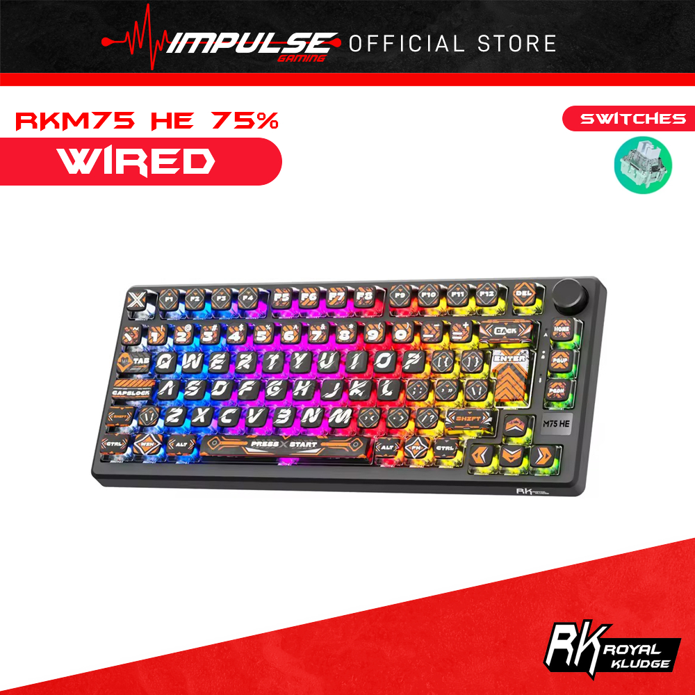 Royal Kludge RKM75 HE Magnetic Wired Gaming Keyboard Hephaestus - 8000Hz 8K Ultra-Low Latency พร้อมส