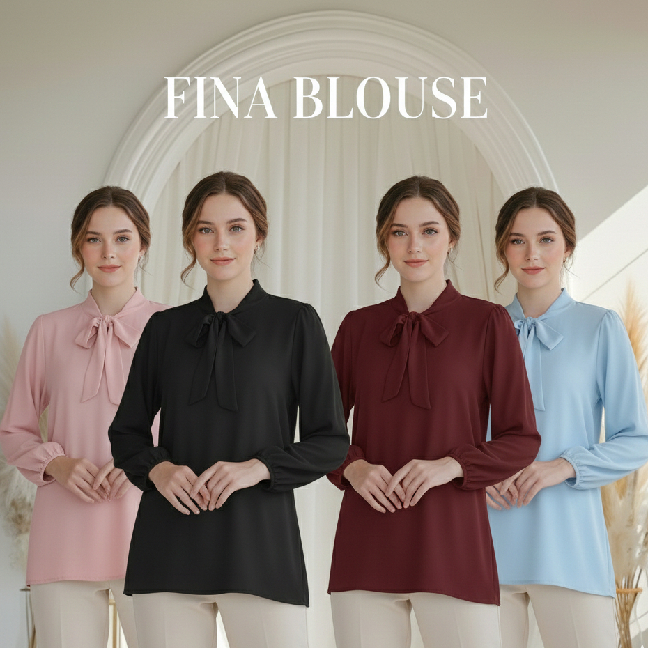 FINA BLOUSE RIBBION TIE / FANCY MUSLIMAH FASHION