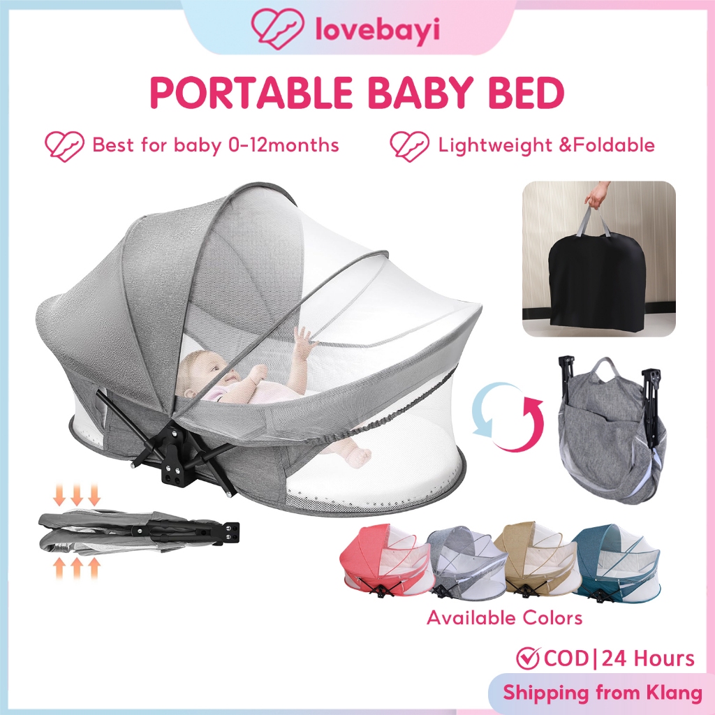 Baby Cot แบบพกพาทารกแรกเกิด Bionic เตียงเปลท่องเที่ยวเตียงเด็กพับได้ทารก Bassinet ป้องกันความดันพร้อมมุ้งกันยุง