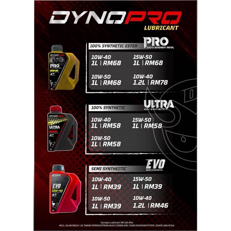 DYNOPRO RACING OIL 100% DYNO SEMI SYNTHETIC / FULLY ESTER 10W40 15W50 10W50 1L 1.2L