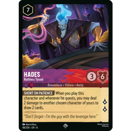 [Shuffle] Disney Lorcana 48/204 - EN - 8 Hades - Ruthless Tyrant