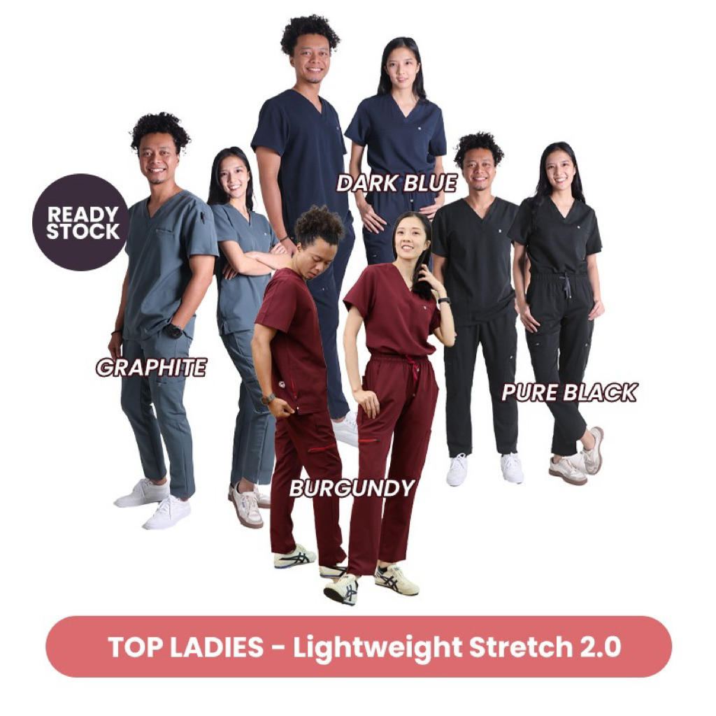 LADIES SCRUB TOP - 2.0 LIGHTWEIGHT SERIES MEDICAL SCRUB SCRUB SCRUB SCRUB ชุดขัด