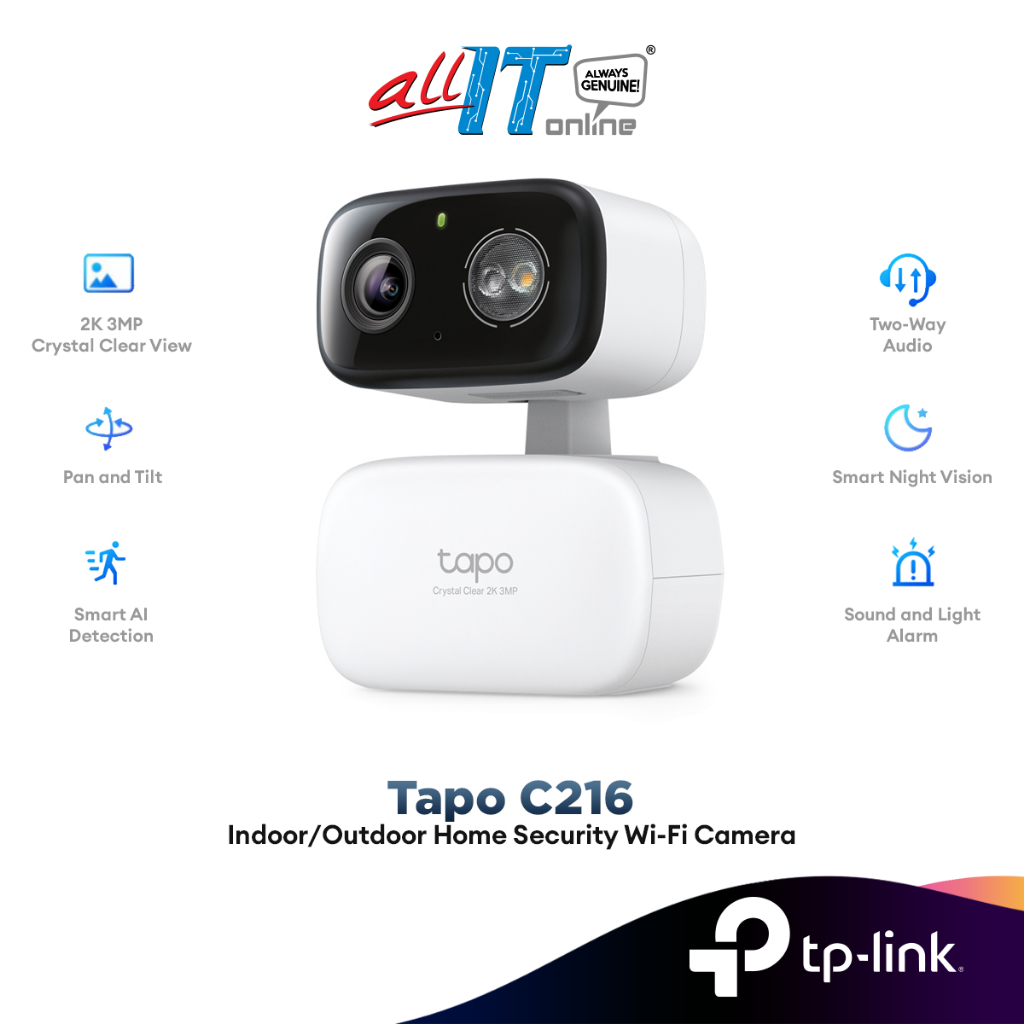 TP-Link Tapo C216 Network Camera Wi-Fi Indoor/ OutDoor Pan/Tilt Security Camera
