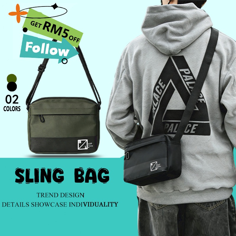 กระเป๋าสะพายข้างผู้ชาย Viral Beg Silang เล็ก ซิปหลายช่อง ยูนิเซ็กส์
