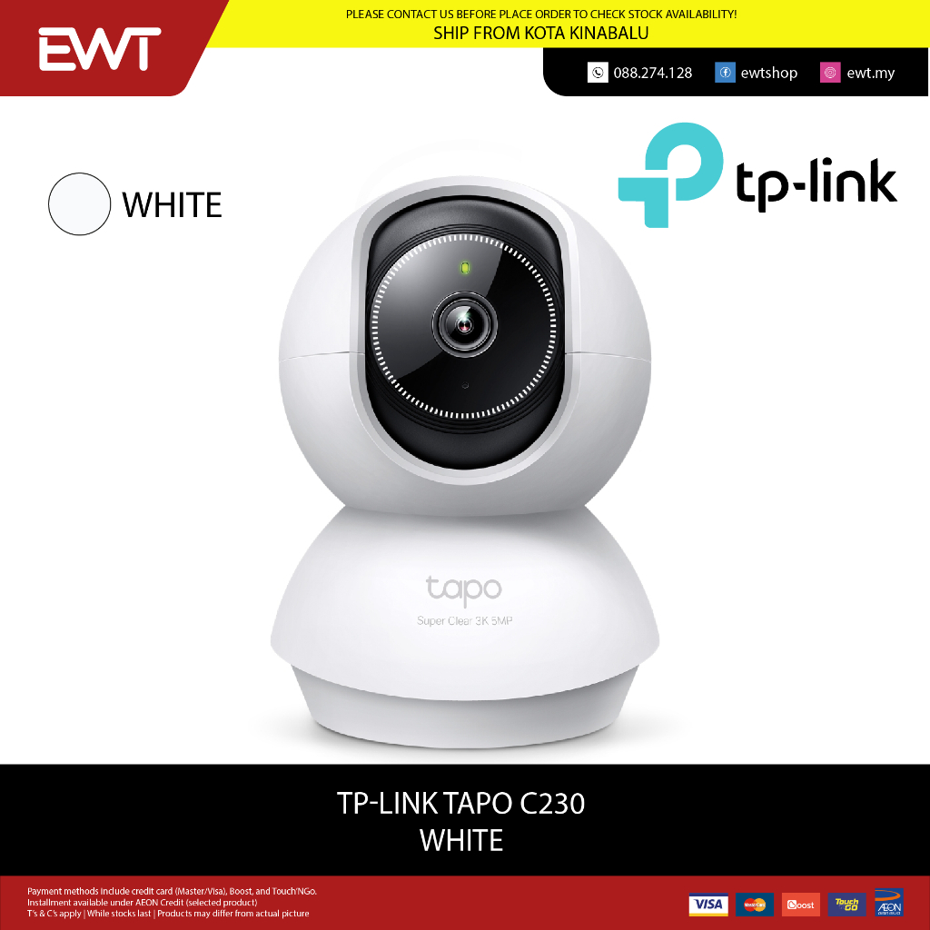 TP-LINK TAPO C230 PAN/TILT AI HOME SECURITY WI-FI CAMERA