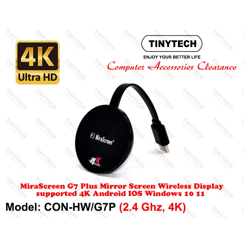 MIRASCREEN G7 PLUS SCREEN MIRROR TO TV MONITOR MIRROR SCREEN ไร้สายจอแสดงผลรองรับ 4K ANDROID IOS WIN