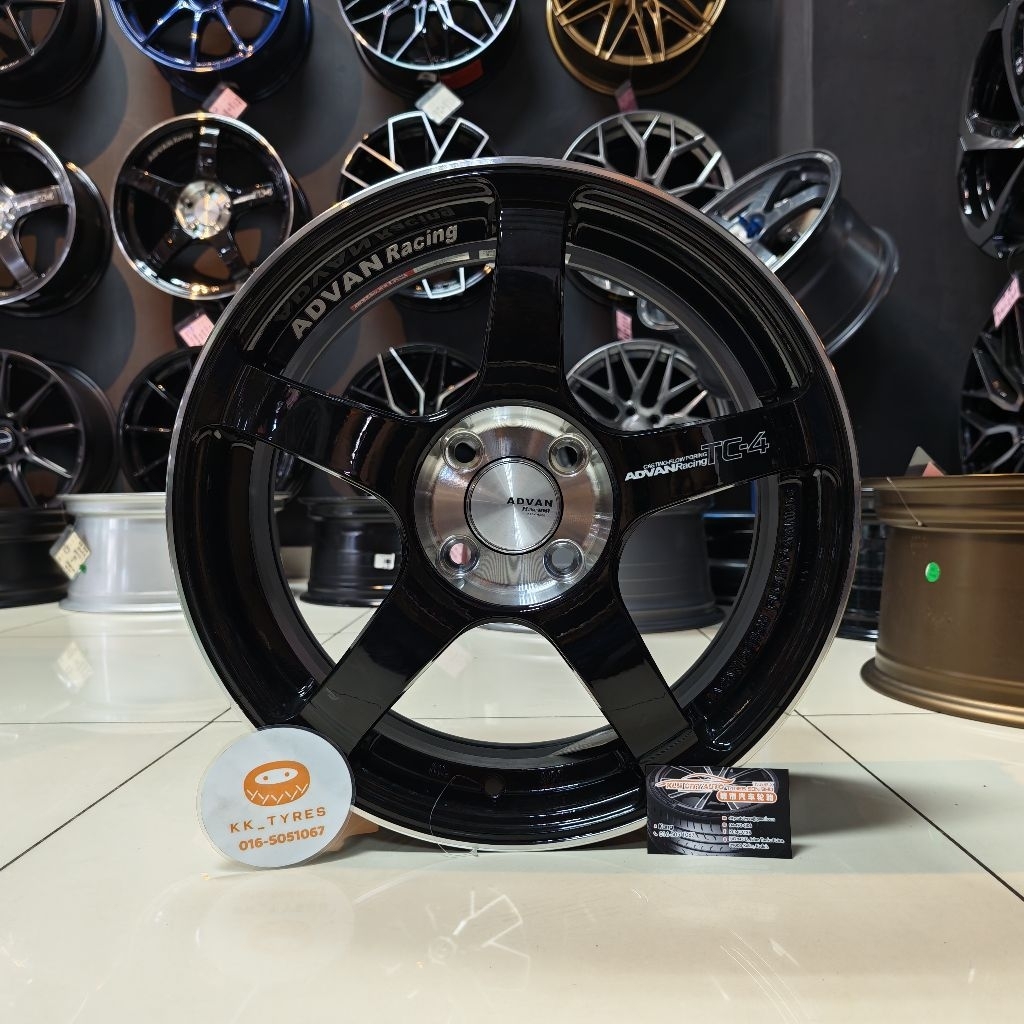 [1PC] ขอบกีฬา 16 นิ้ว ADVAN TC-4 16X6.5JJ ET42 4H100 GLASS BLACK ขอบกีฬาคุณภาพสูง