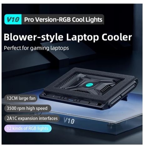 Llano V10 แล็ปท็อปคูลเลอร์ RGB แล็ปท็อป Cooling Pad Stand พัดลมระบายความร้อน Fast Cooling คอมพิวเตอร