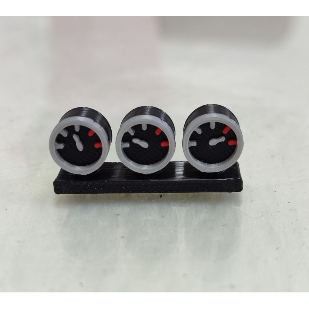 Triple gauges meter ( มิเตอร์ tiga berik ) สําหรับ rc. WPL D12, RC Dmax และ RC แบบอื่นๆ อุปกรณ์ตกแต่งเท่านั้น