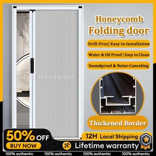 PVC Folding Honeycomb Door O-Formaldehyde Accordion Sliding Door Track Kitchen Bathroom