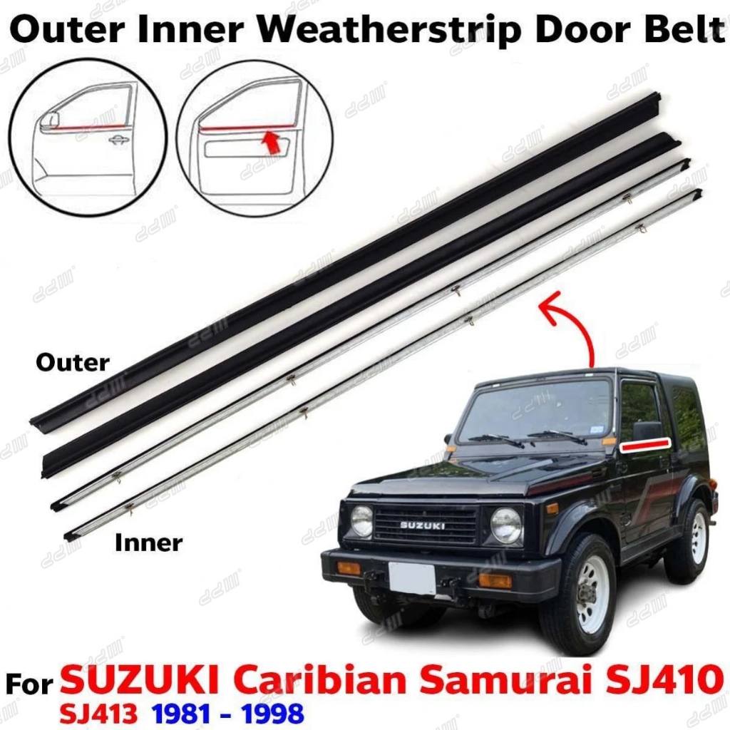 Suzuki Jimny SJ410 SJ413 JA11 ประตูหน้าต่าง Trim Moulding ประตูซับ Getah Cermin SJ30 SJ40