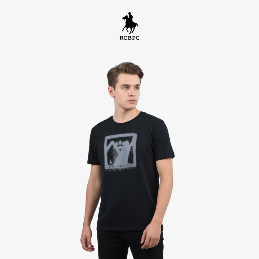 RCBPC เสื้อยืดคอกลมผู้ชาย PMRN50268 - สีดํา