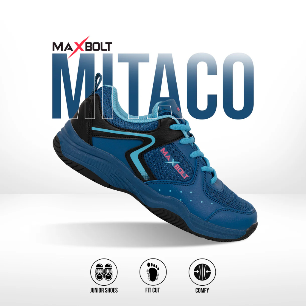 MAXBOLT MITACO BLUE/BLACK-JUNIOR KID COURT SHOES รองเท้าในร่ม