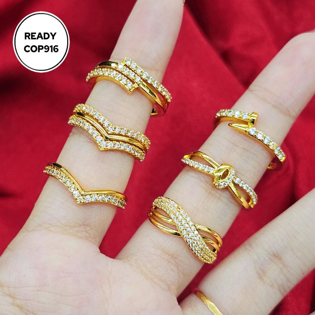 NEW Minimalist Gemstone Adult Ring 24K Gold Titanium Gold Bangkok Gold 2026 A16