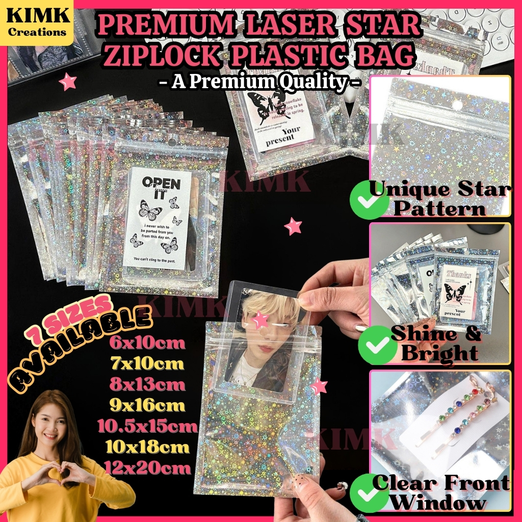 [KIMK] 30 ชิ้น Star ถุงพลาสติกน่ารัก Ziplock กระเป๋า Goodies Kahwin Beg Plastik โปร่งใสซีลขนาดใหญ่ S