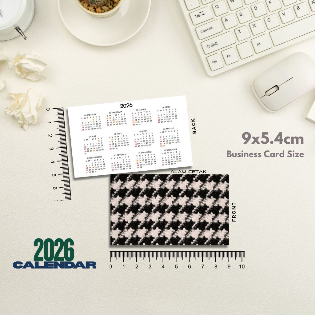 ปฏิทิน 1 ชิ้น 2026 พร้อมคําบอกวันหยุดสาธารณะขนาด 5.4x9 ซม. - Clbc 146