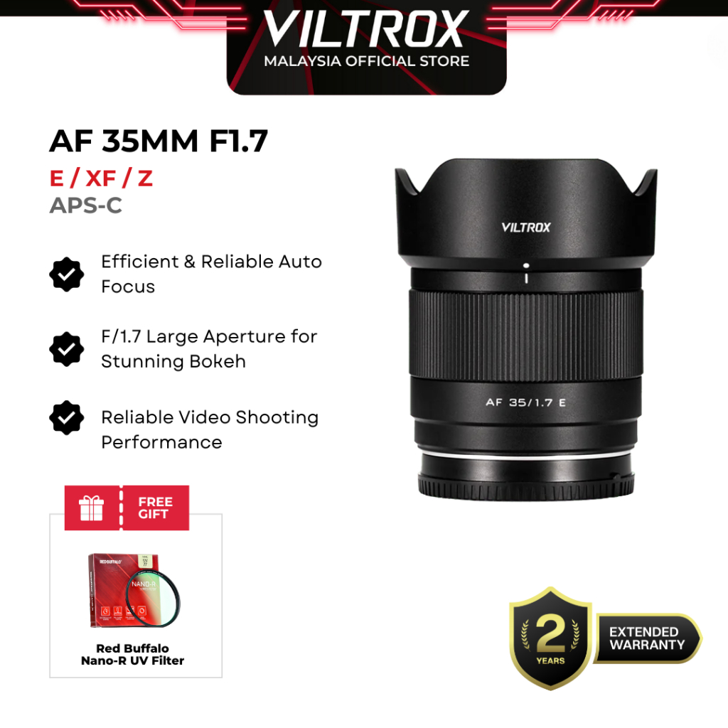 VILTROX AF 35 มม.F1.7 Air E/Z/XF APS-C เลนส์โฟกัสอัตโนมัติสําหรับ SONY E-Mount FUJI X-Mount NIKON Z-