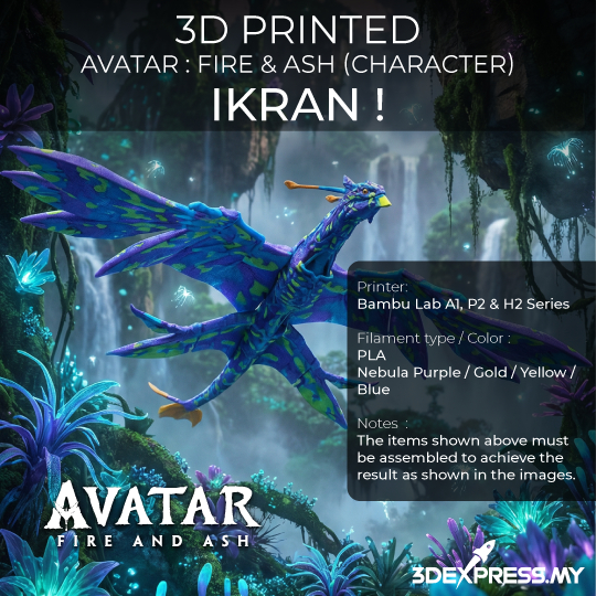 [3D PRINTED] Avatar Fire & Ash Character - Ikran