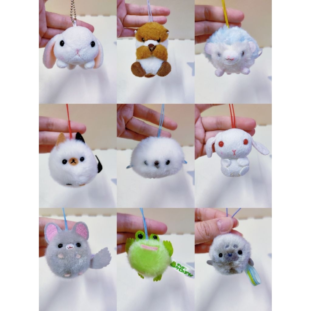Preloved Amuse/ Amufun พวงกุญแจ SKC77 Furry ปุยมินิกบ Chinchilla Hedgehog แมว Otter Bunny Bird