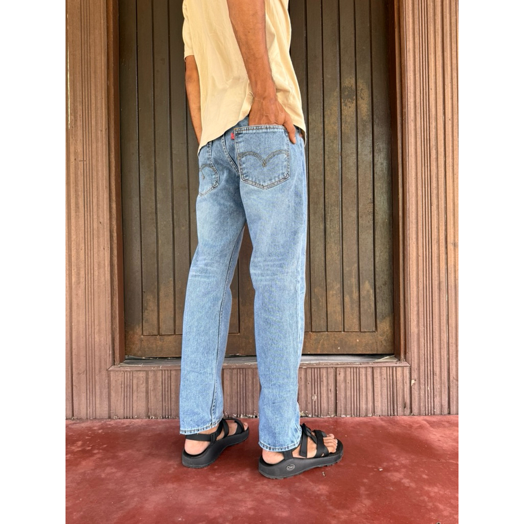 JEANS BIG E 5o1 x NKE LIGHTBLUE NON SELVEDGE STRAIGHT CUT ( ขึ้น 1 ขนาด )