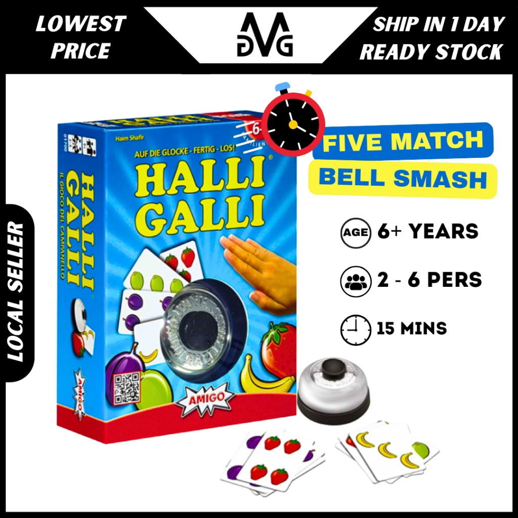 Halli Galli AMIGO Board Game Action Card Game On The Bell Complete Los! Piles Organ Attack Russian R