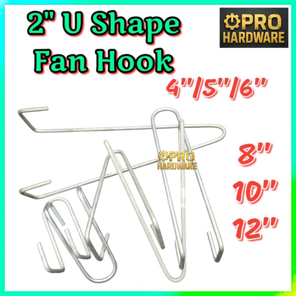U SHAPE FAN HOOK MILD STEEL U SHAPE FAN HOOK MULTIPURPOSE CEILING HOOK 2"