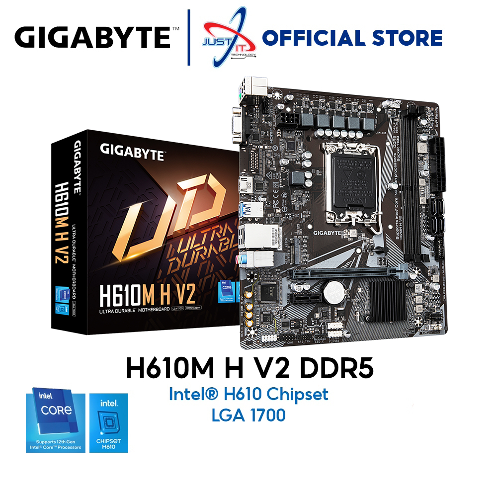 GIGABYTE H610M H V2 DDR5 LGA1700 MOTHERBOARD Combo Intel I3-13100F / I3-14100 / I5-12400F / I5-14400