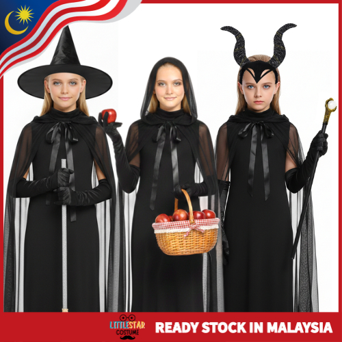Iconic Villain Costume For Kids Set Evil Queen Snow White • Maleficent • Witch Wicked OZ Set -เดรสยา