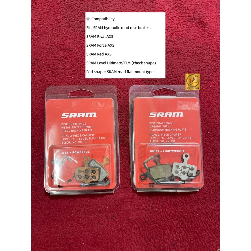 SRAM ORGANIC ALUMINIUM DISC BRAKE PAD QUICK/LIGHT & SRAM SPENTRED/STEEL ผ้าเบรคสําหรับ Sram Rival Fo