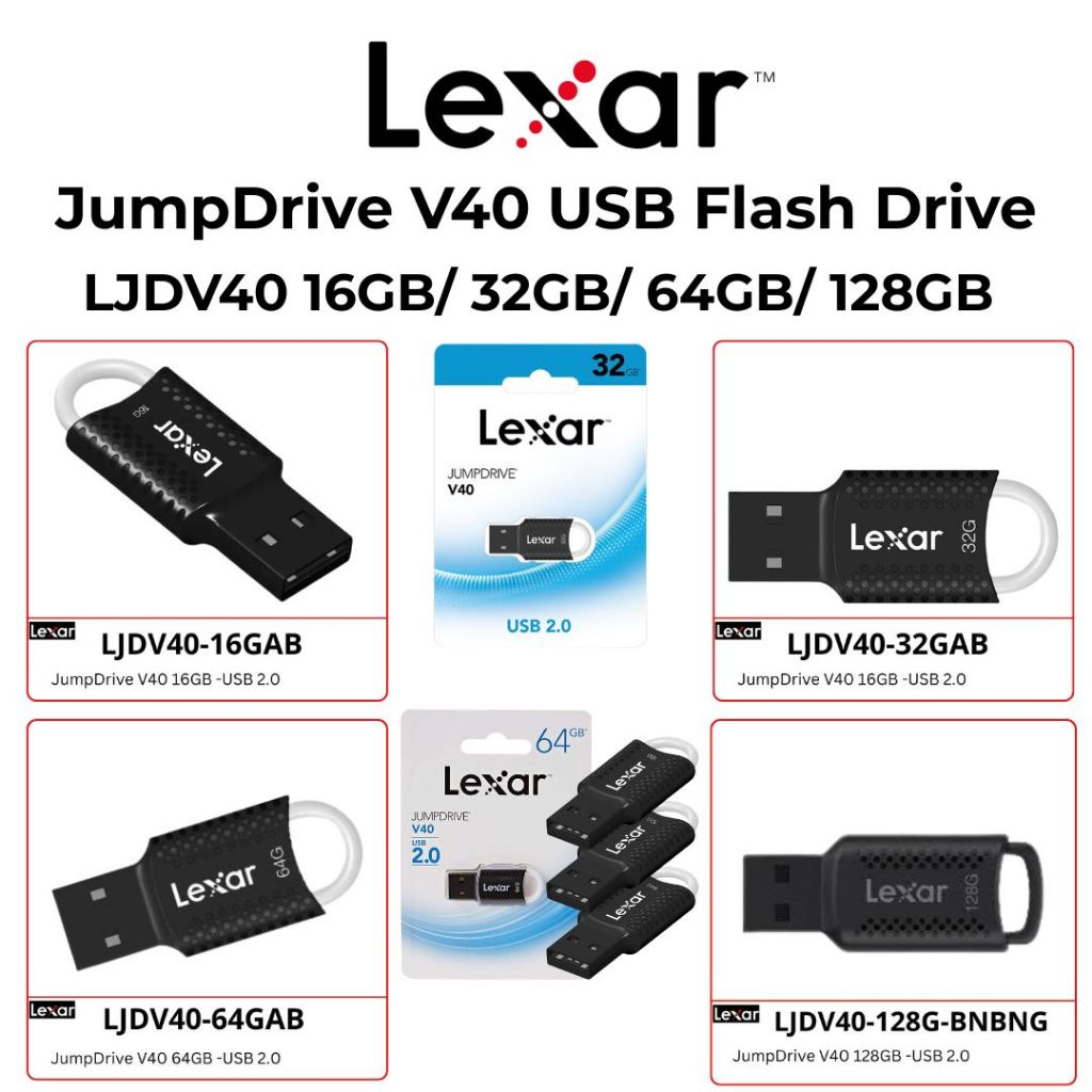 Lexar LJD V4016GB/32GB64GB/128GB JumpDrive V40 แฟลชไดรฟ์ USB