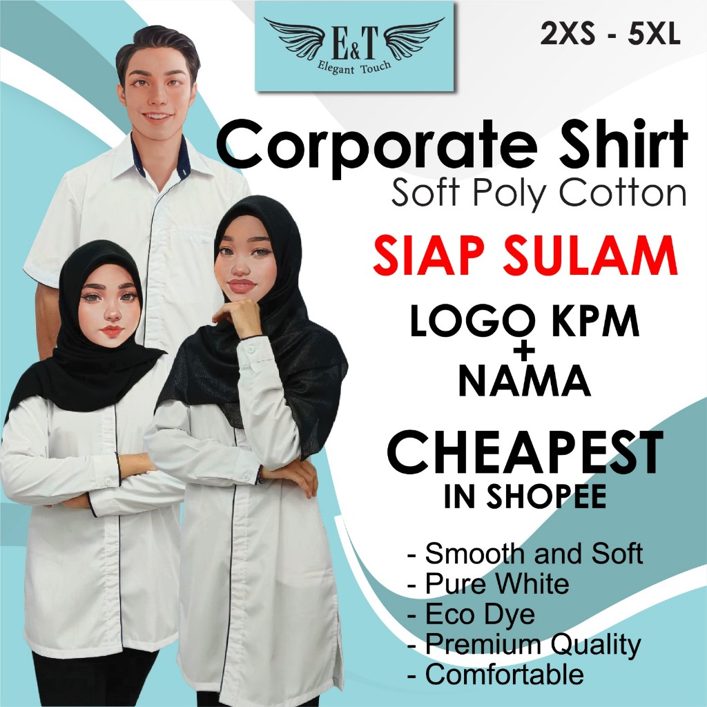KPM Corporate Uniform / KPM Uniform / KPM School Uniform / LATEST DESIGN for Teacher / White + Navy 
