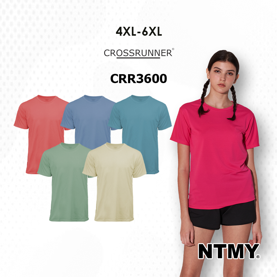 NTMY Crossrunner Performance Tee Unisex ผู้ใหญ่ Plus ขนาดกีฬา Activewear รอบคอธรรมดา Jersey เสื้อยืด
