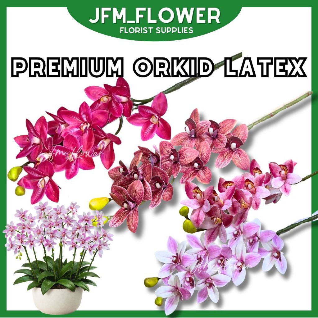 [RM8.99/PCS] **JFM_FLOWER Premium** Orkid Latex/ 9 Kuntum Orkid/ 3D Latex Orkid/ กล้วยไม้ประดิษฐ์