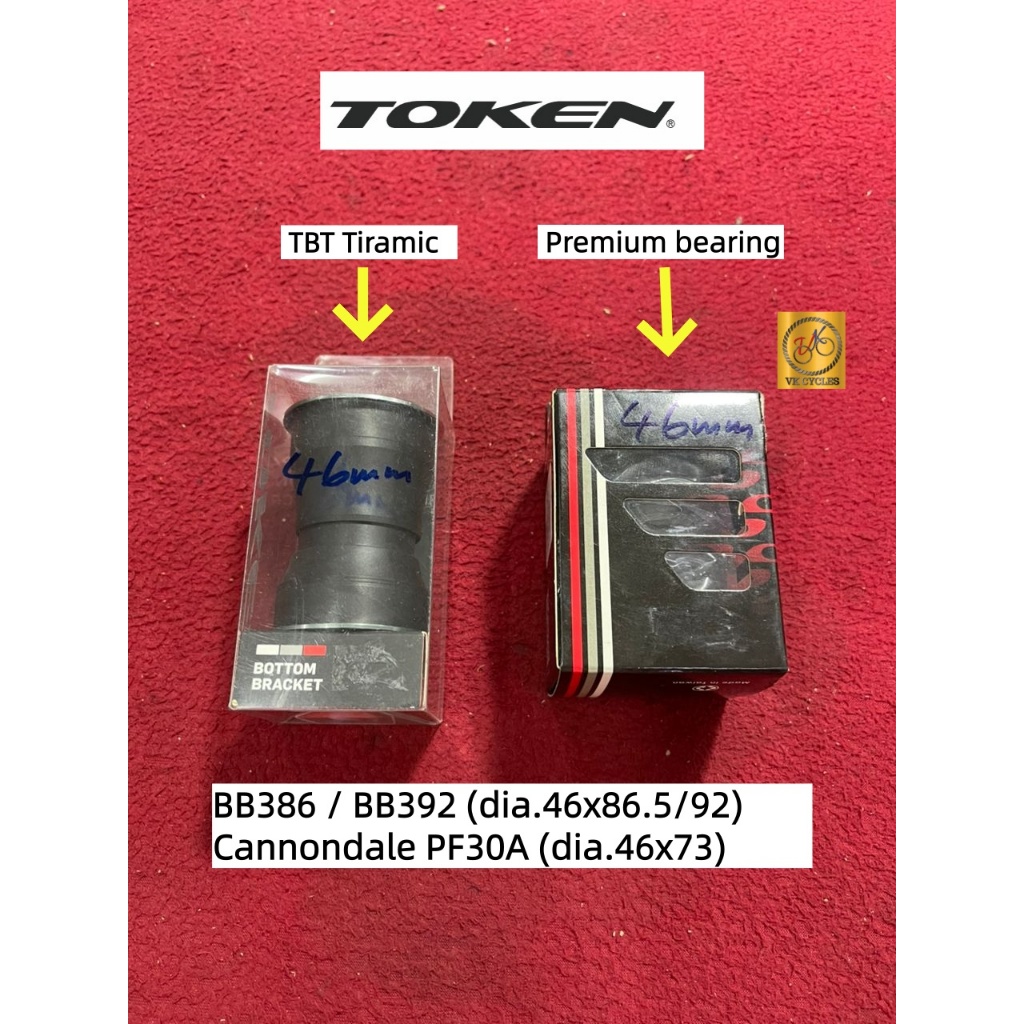 [ไต้หวัน] TOKEN BOTTOM BRACKET PF30 BB386 / BB392 (Ø46  86.5 / 92mm) Cannondale PF30A (Ø46 73mm) Pre