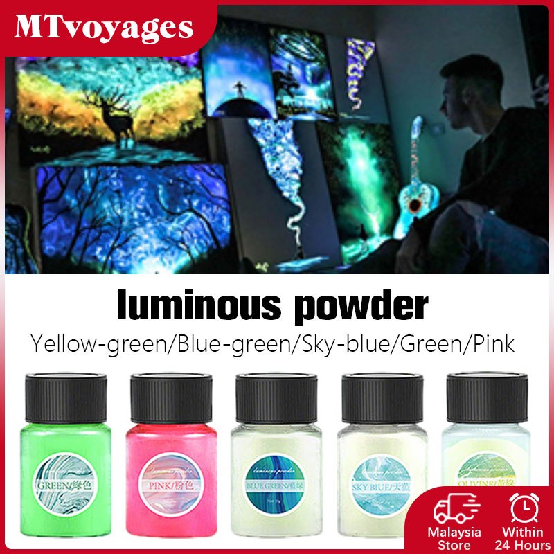 Luminous Powder Pigment Night Glow Powder Nail Art Glitter Powder Glow In The Dark ขวดเรืองแสง Pigme