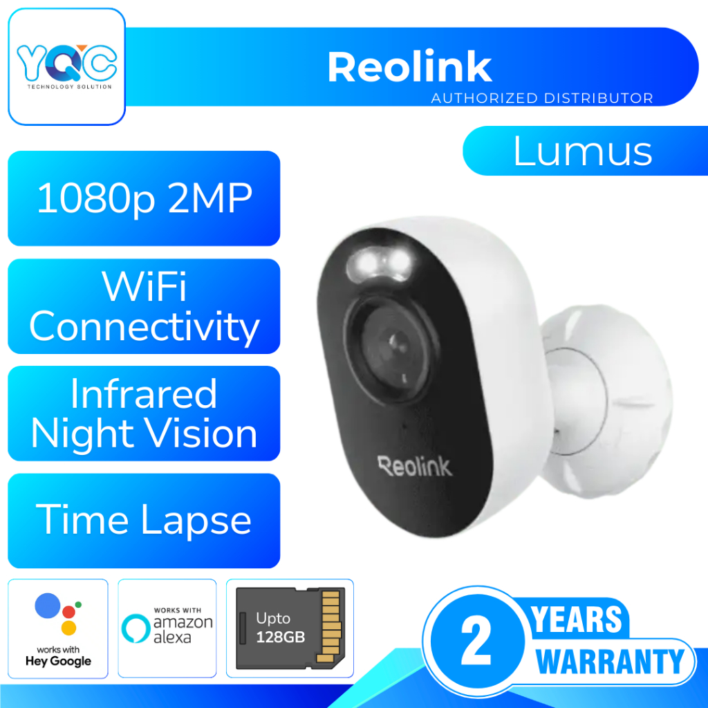 Reolink Lumus 1080P กล้องรักษาความปลอดภัยกลางแจ้งพร้อมสปอตไลท์, กล้อง WiFi ดูอัลแบนด์ 2.4/5GHz, ไซเร