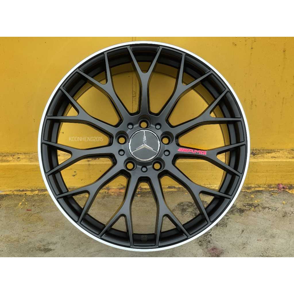 ใหม่รถ Sport Rim COPY MERCEDES BENZ AMG C63 18x8.5J 5x112 ET42 Matt Black Machine Lip -