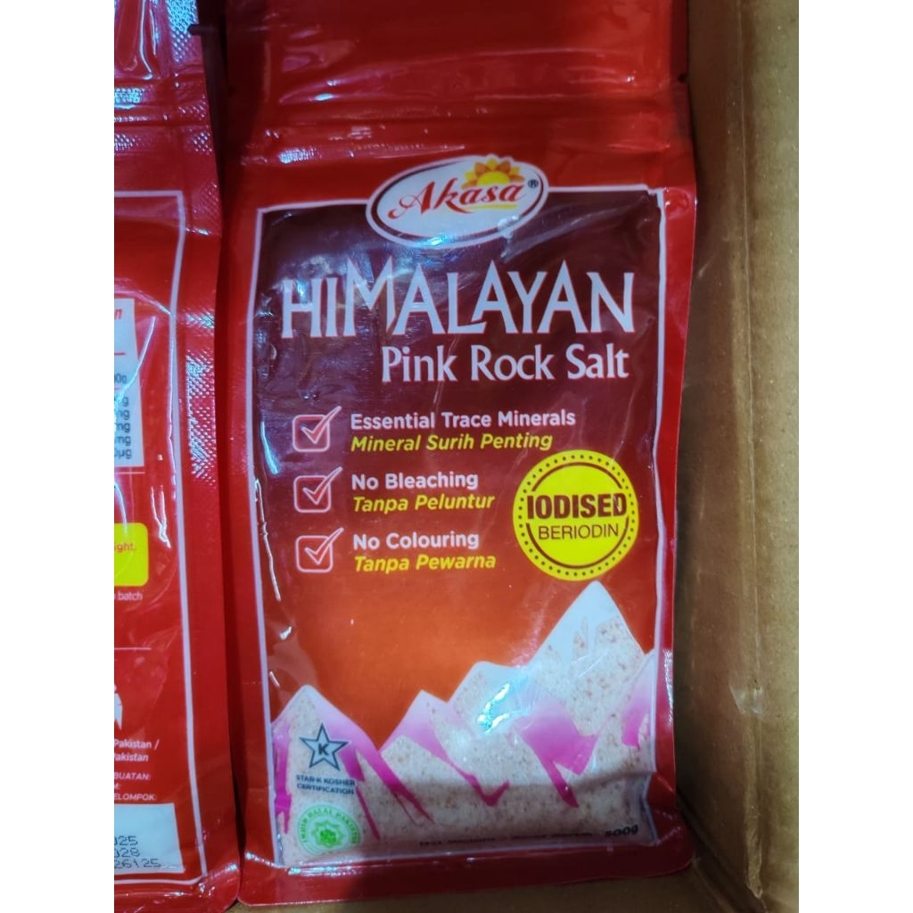Akasa เกลือหินชมพูหิมาลัย (หั่น) 500g