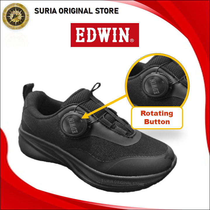 EDWIN ULTRALIGHT ตาข่าย ROTATE ปุ่ม SCHOOL รองเท้า EW3046 รองเท้า KASUT SEKOLAH BUDAK EDWIN PUSING R